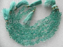 Green Apatite Plain Drops Beads